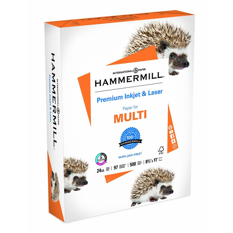 Hammermill Paper, Premium Ink & Laser Poly Wrap, 24lb, 8.5x11, Letter, 97 Bright 500 Sheets/1 Ream (166140R), Made In The USA