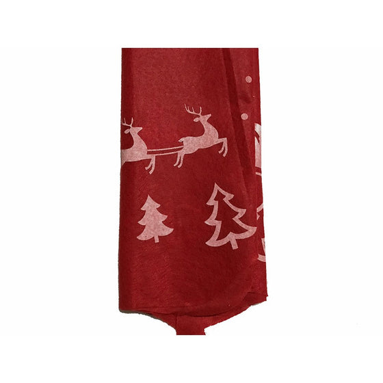 Christmas House Tree Skirt Reindeer & Cones & Snowflake or Joy (red)