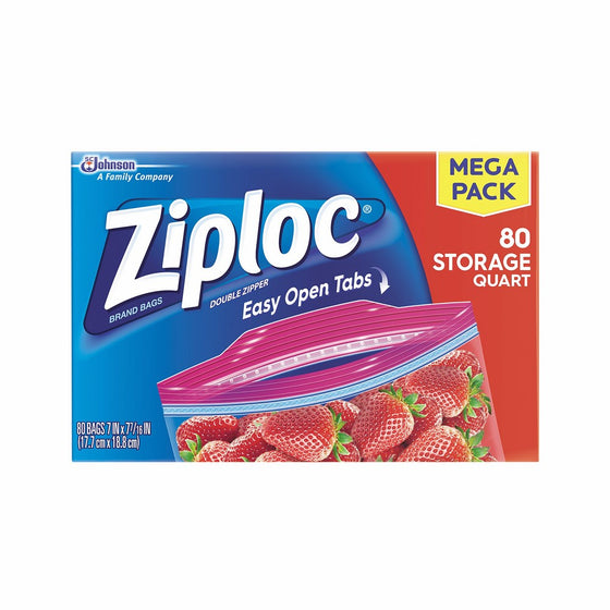 Ziploc Storage Quart Bags, 80.0 Count