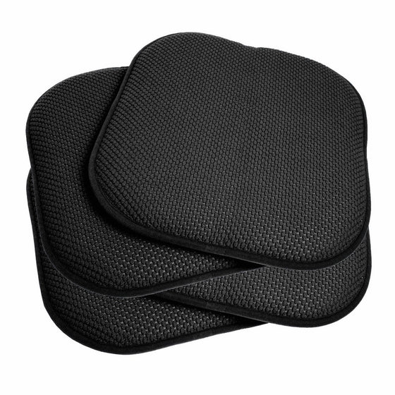 4 Pack Memory Foam Honeycomb Nonslip Back 16" x16" Chair/Seat Cushion Pad