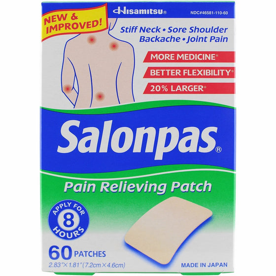 Salonpas Pain Relieving Patches, Pack of 60