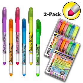 2 Pack - Set of 6 Accu-Gel Study Kit Bible Hi-Glider Highlighters- No Bleed Through!