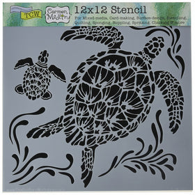 CRAFTERS WORKSHOP TCW610 Template, 12" x 12", Sea Turtles, White