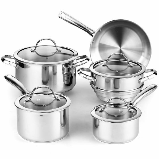 Cooks Standard 9-Piece Classic Stainless Steel Cookware Set