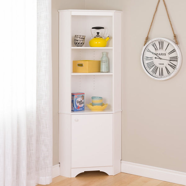 Prepac WSCC-0604-1 Home, Elite Tall 1-Door Corner Storage Cabinet, White