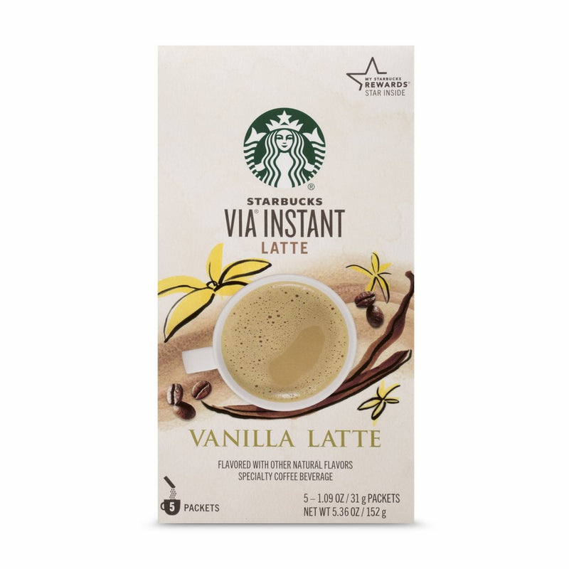 Starbucks VIA Instant Vanilla Latte (1 box of 5 packets)
