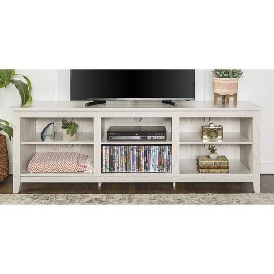 WE Furniture 70" Wood Media TV Stand Console - White Wash