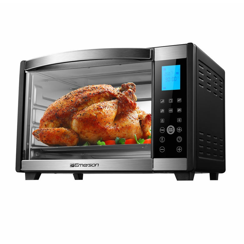 Emerson Convection & Rotisserie Countertop Toaster Oven, 6-Slice,Stainless Steel, Digital Touch Control Panel, ER101004