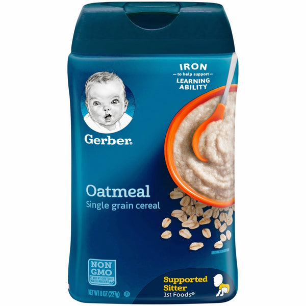 Gerber Single-Grain Oatmeal Baby Cereal, 8 oz (Pack of 6)