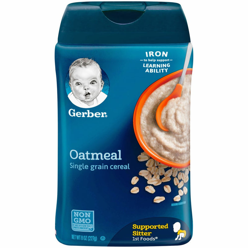 Gerber Single-Grain Oatmeal Baby Cereal, 8 oz (Pack of 6)