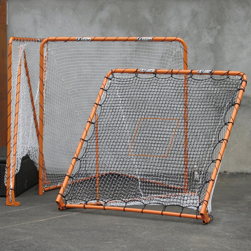 EZGoal 87615 EZ Goal Official Regulation Folding Metal Lacrosse Goal with Throwback Kit - 6' x 6'