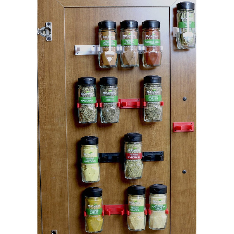 DecoBros 30 Spice Gripper Clips Strips Cabinet Holder - 6 Strips, Holds 30 Jars