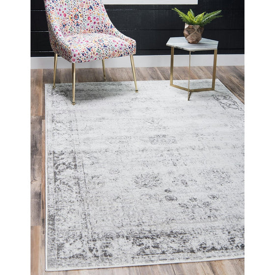 Unique Loom Sofia Collection Traditional Vintage Gray Home Décor Area Rug (4' x 6')