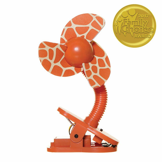 Tee-Zed Clip-On Fan Great for the Beach, Pool, Camping, Work, Lounging or Just Chillin'! - Giraffe Design