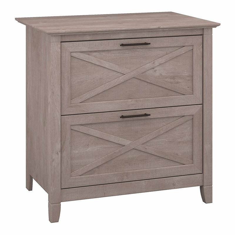 Bush Furniture Key West 2 Drawer Lateral File Cabinet in Washed Gray