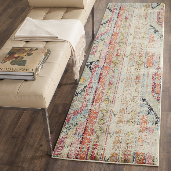 Safavieh Monaco Collection MNC222F Modern Bohemian Multicolored Distressed Runner (2'2 x 6')