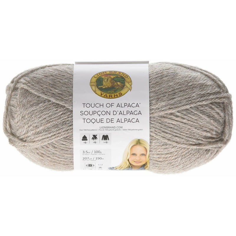 Lion Brand Yarn 674-123 Touch of Alpaca Yarn, Taupe
