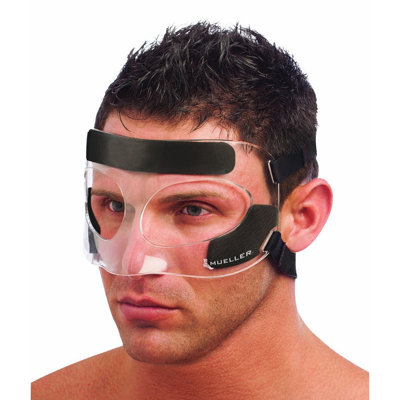Mueller Sports Medicine Face Guard Protection from Impact injuries to Nose and Face, Clear, One Size
