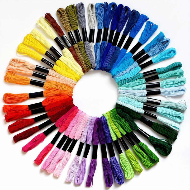 Embroidery Floss Rainbow Color 50 Skeins Per Pack Cross Stitch Threads Friendship Bracelets Floss Crafts Floss