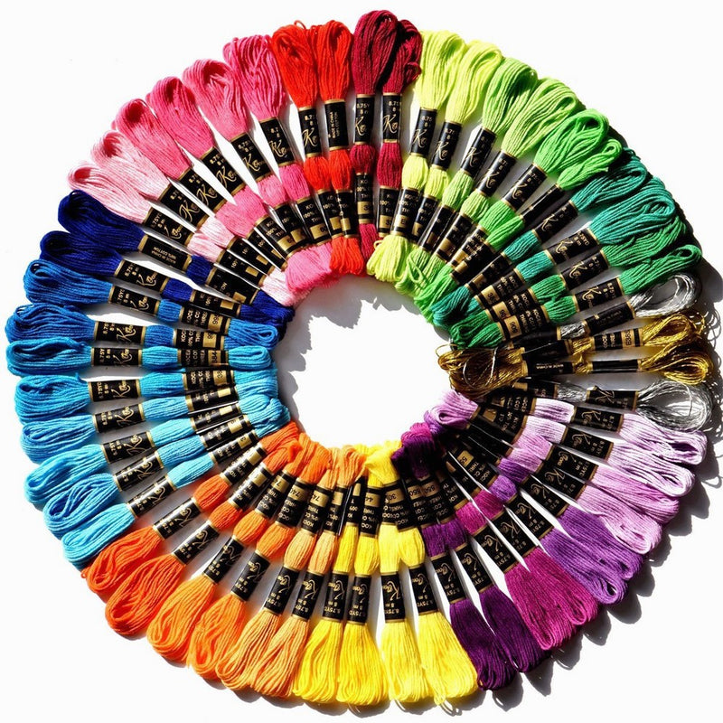 Embroidery Floss 54 skeins Crossstitch Floss - Crafts Floss - Bracelets String - Crafts Floss - 50Pcs Premium Rainbow Color Embroidery Thread and Free Set of 4pcs Metallic Floss LE PAON