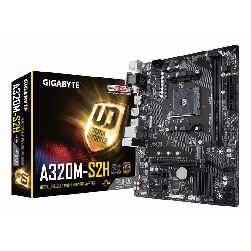 GIGABYTE GA-A320M-S2H (AMD Ryzen AM4 / MicroATX / 2xDDR4/ HDMI/ Realtek ALC887/ 3xPCIe/ USB3.1 Gen 1/ LAN/ Motherboard)