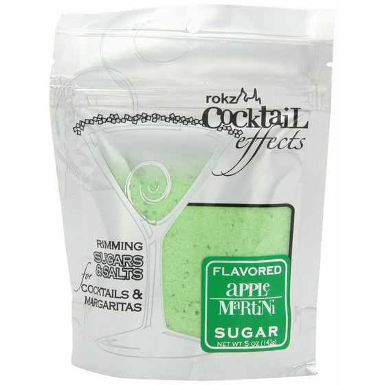 Rokz Design Group Cocktail Sugar, Apple Martini, 5 Ounce