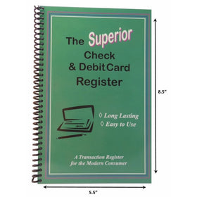 The Superior Check and Debit Card Register - Teal 5.5" x 8.5"