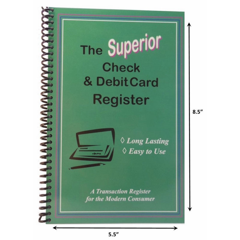 The Superior Check and Debit Card Register - Teal 5.5" x 8.5"