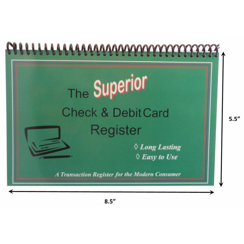 The Superior Check and Debit Card Register W I D E edition - Teal