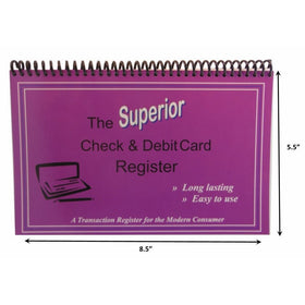 The Superior Check and Debit Card Register W I D E edition - Purple