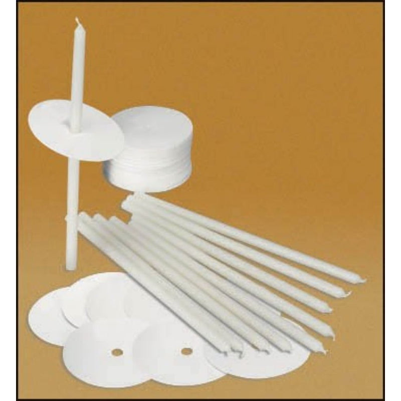 100 Polar Congregation Candle Kits with Drip Protectors 14" X 8 12"