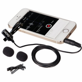 Movo PM10 Deluxe Lavalier Lapel Clip-on Omnidirectional Condenser Microphone for Apple iPhone, iPad, iPod Touch, Android & Windows Smartphones
