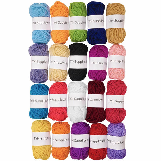 TYH Supplies 20 Skeins Bonbons Yarn Assorted Colors - 100% Acrylic