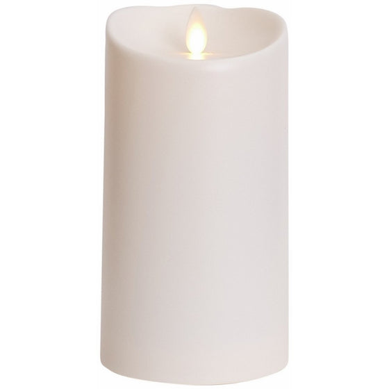 Luminara Outdoor Flameless Candle: Plastic Finish, Unscented Moving Flame Candle with Timer (7" Ivory)