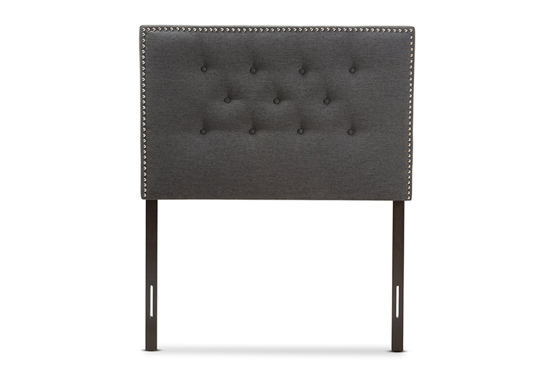 Baxton Studio Windsor Modern and Contemporary Dark Grey Fabric Twin Size Headboard