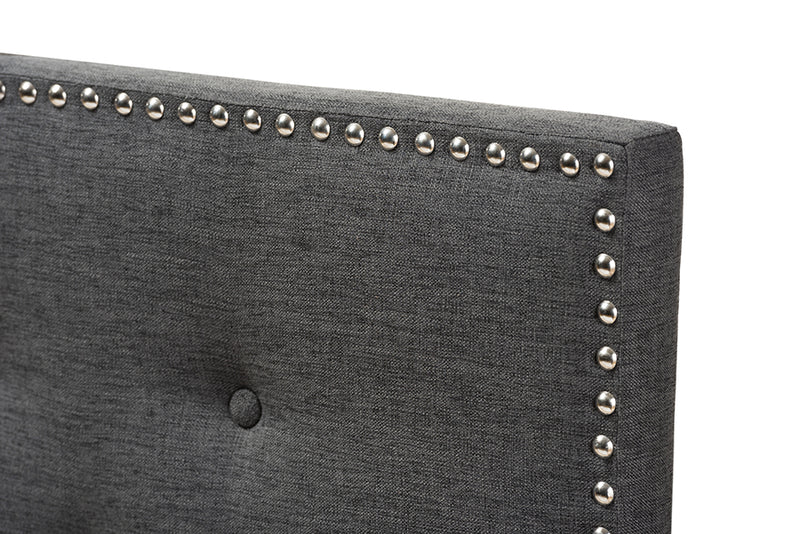 Baxton Studio Windsor Modern and Contemporary Dark Grey Fabric Twin Size Headboard