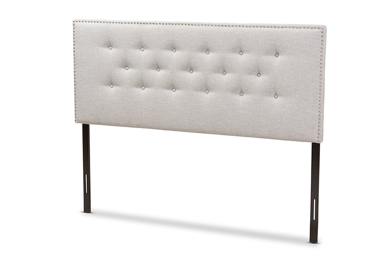 Baxton Studio Windsor Modern and Contemporary Greyish Beige Fabric Upholstered Full Size Headboard
