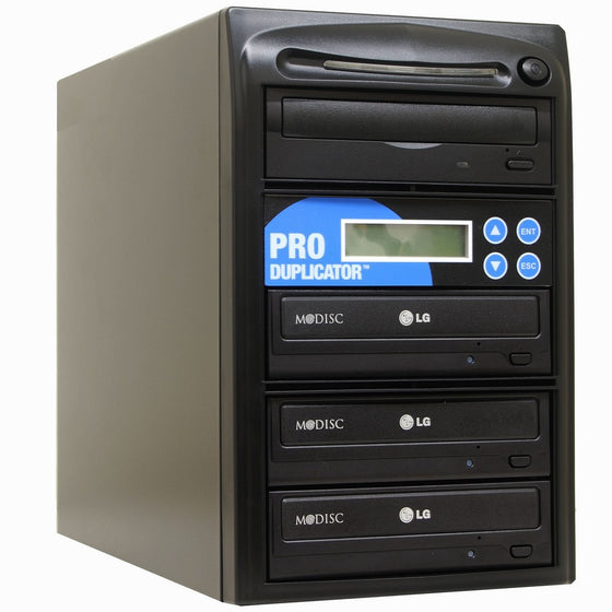 Produplicator 1 to 3 24X CD DVD Duplicator Copier (M-Disc Support Burner) with Nero Essentials CD/DVD Burning Software (Standalone Duplication Tower)