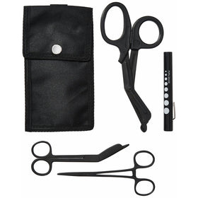 Rescue Essentials Shears EMT/Scissors Combo Pack with Holster, Tactical All Black