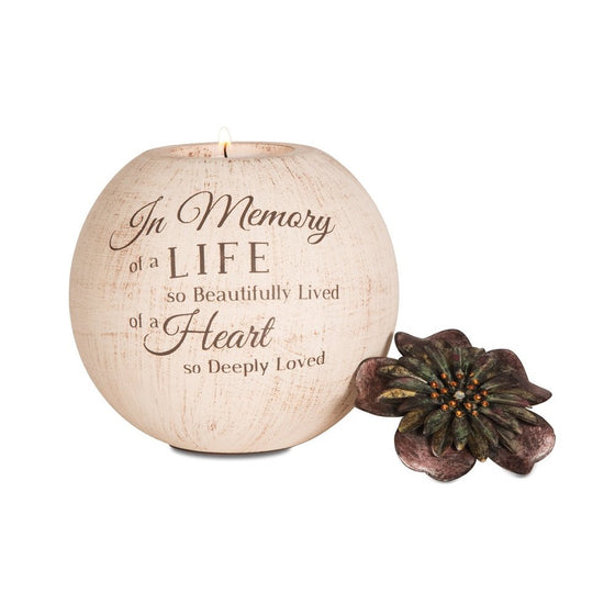 Pavilion Gift Company 19009 Light Your Way Terra Cotta Candle Holder, In Memory, 5-Inch