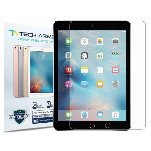 iPad Air Screen Protector, Tech Armor High Definition HD-Clear Apple iPad Air / Air 2 Screen Protector [2-Pack]