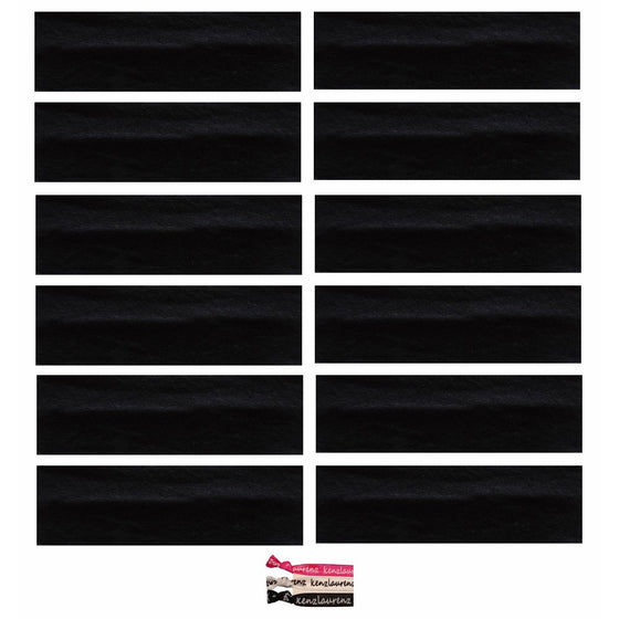 Kenz Laurenz Cotton, Soft and Stretchy Elastic Yoga Fashion Headband for Women, Black (Pack of 12)