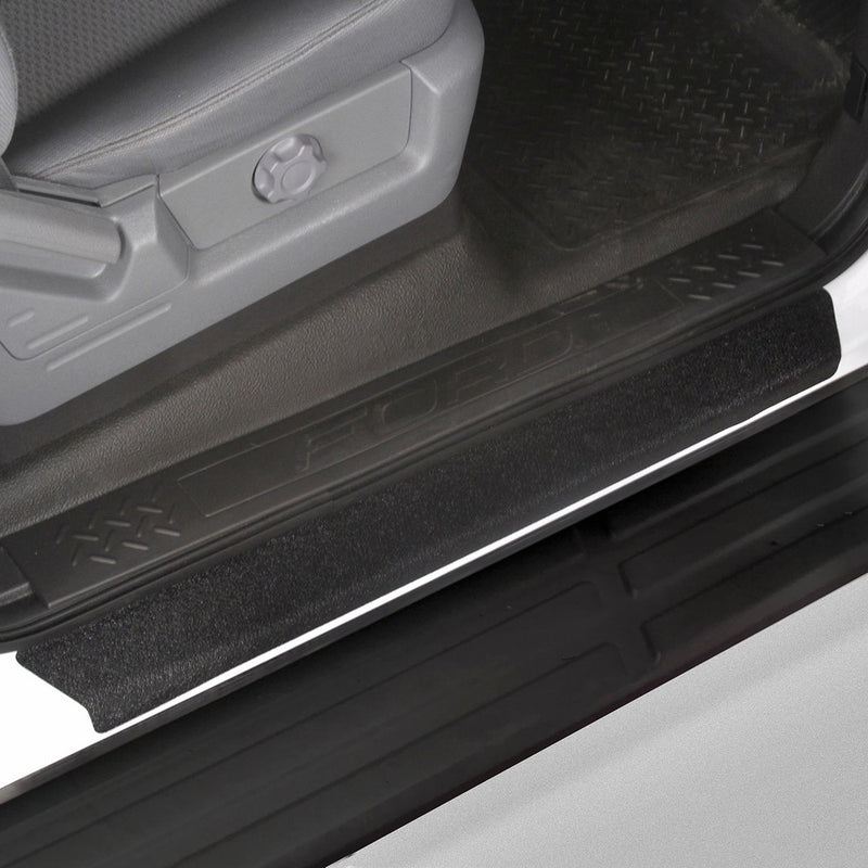 Custom Fit 2009 - 2014 Ford F-150 Crew Cab SuperCrew Door Step Sill Scuff Plate Protectors Shield 4 Dr 4pc Kit 2010 2011 2012 2013 Paint Guard Paint Protection