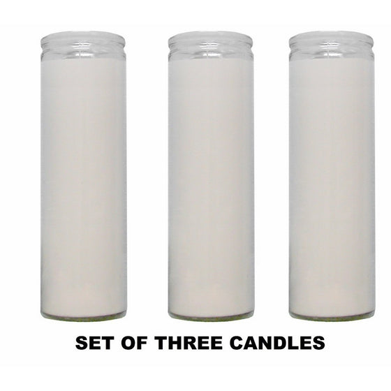White Paraffin Wax Candles Clear Glass 5-7 Days Candles (Pack of 3)
