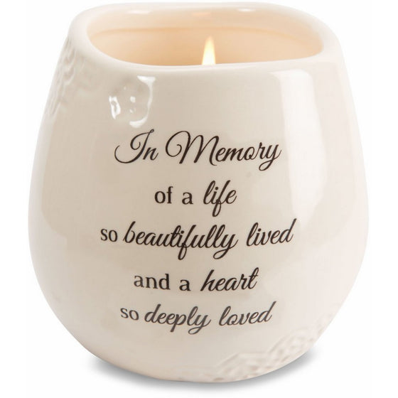 Light Your Way Memorial 19178 in Memory Beautifully Lived Ceramic Soy Wax Candle
