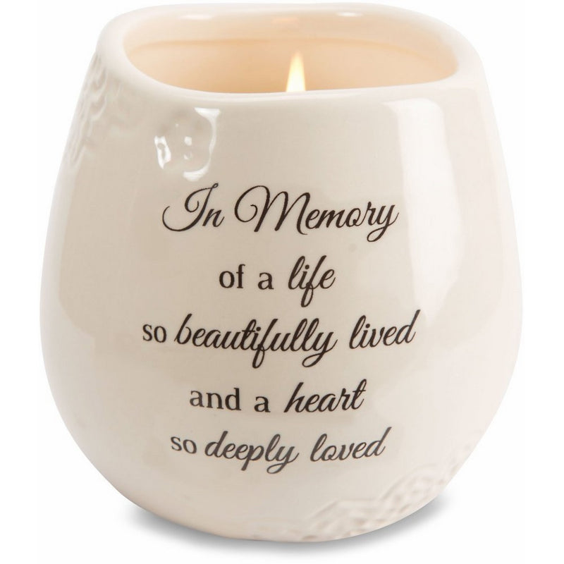Light Your Way Memorial 19178 in Memory Beautifully Lived Ceramic Soy Wax Candle