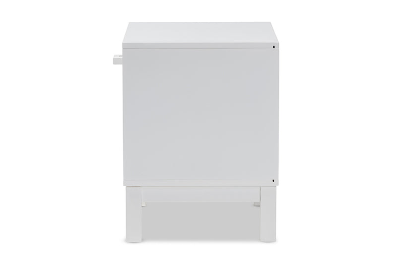 Baxton Studio Deirdre Modern and Contemporary White Wood 1-Drawer Nightstand