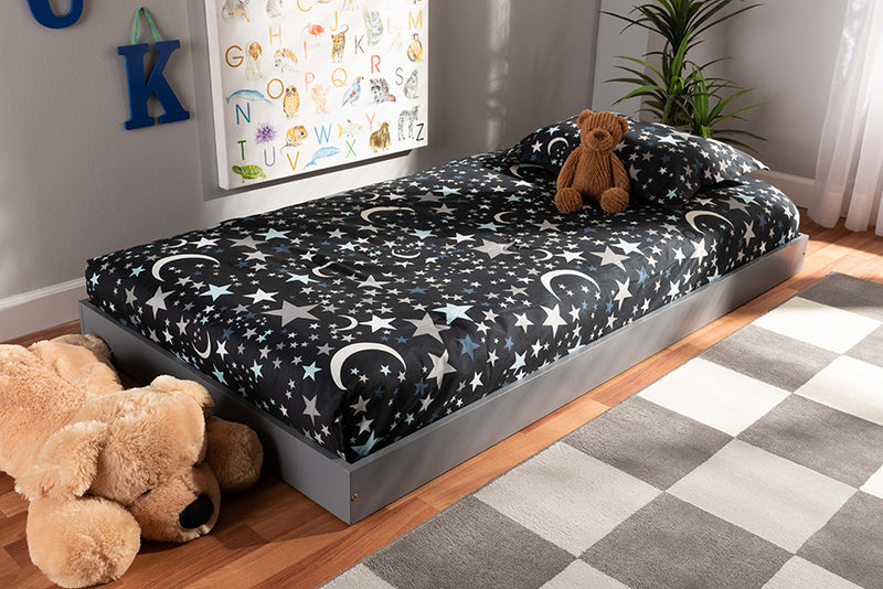 Baxton Studio Payton Modern and Contemporary Grey-Finished Twin Trundle