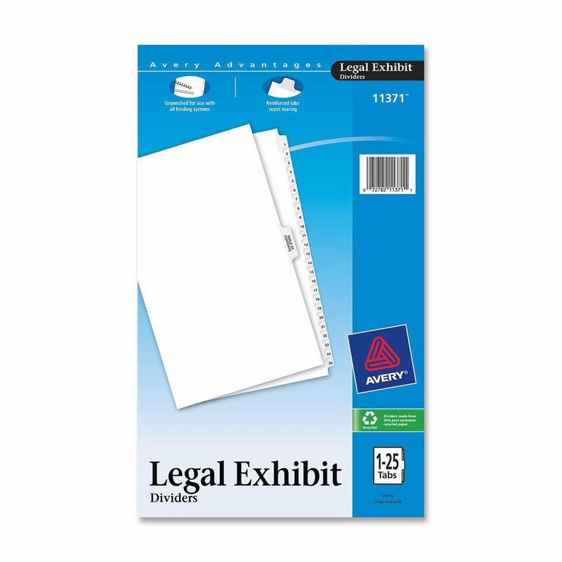 Avery Legal Index Dividers, Legal Size, Side Tabs, 1-25 and Table of Contents, 1 Set (11371)