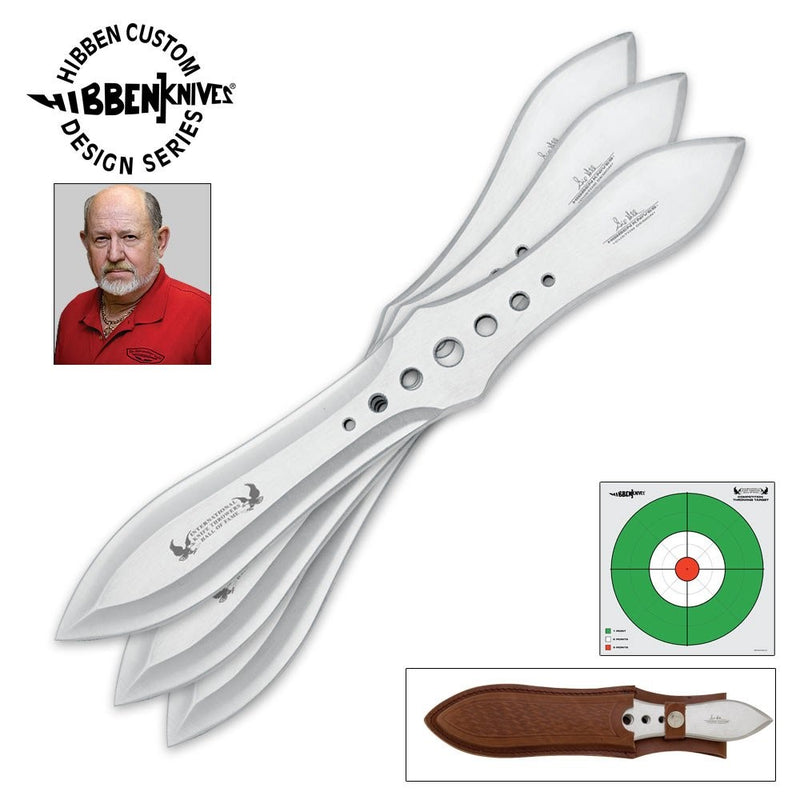 United Cutlery GH2033 Gil Hibben Competition Triple Knife Throwing Set with Sheath
